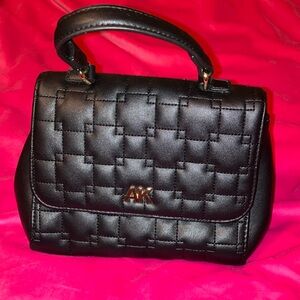 Anne Klein Black Quilted Mini Bag with Top Handle